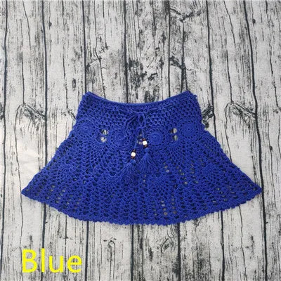8 Color Hand Crochet Florens Skirt Women Sexy Beach cover up Skirt Boho Style elastic waistband - Matrix Studios