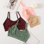 Women's Wireless Bra Sports Tube Top Ribbed Ruched Camisole Bralette With/Without Pads Underwear Sexy Lingerie M-L Intimates - Matrix Studios