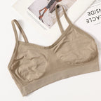 Women's Wireless Bra Sports Tube Top Ribbed Ruched Camisole Bralette With/Without Pads Underwear Sexy Lingerie M-L Intimates - Matrix Studios