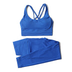 SOISOU Nylon Yoga Set Women's Tracksuit Gym Fitness Set Woman 2 Pieces Leggings Sports Bra Breathable Sportwear Woman Clothes - Matrix-studios.com