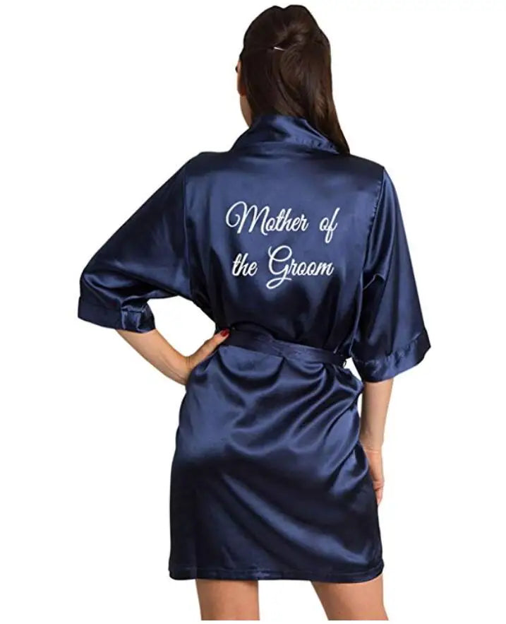 Burgundy Satin Kimono Robes women short pajamas dressing gown wine red Bridesmaid Gift team bride Bridal Party Robes - Matrix-studios.com