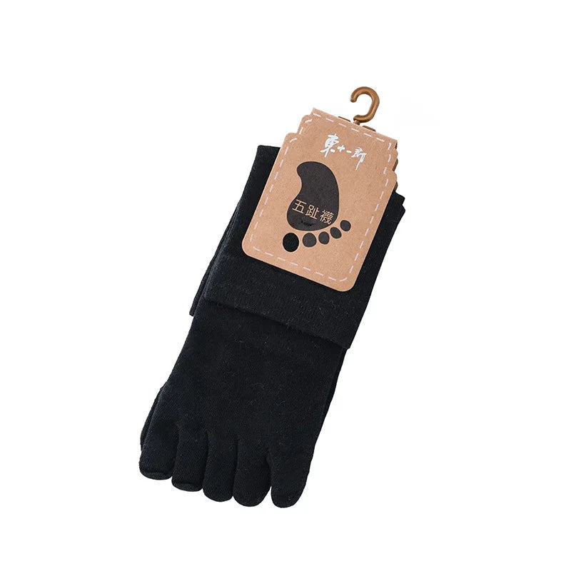 Unisex Toe Socks Men and Women Five Fingers Socks Breathable Cotton Socks Sports Running Solid Color Black White Grey happy Soks - Matrix Studios
