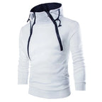 Men's Hoodies Long Sleeve Sweatshirts for Men Zipper Hooded Pullover High Neck Mens Sweatshirt Top Jacket Coat Black Sweater - Matrix Studios