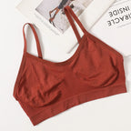 Women's Wireless Bra Sports Tube Top Ribbed Ruched Camisole Bralette With/Without Pads Underwear Sexy Lingerie M-L Intimates - Matrix Studios