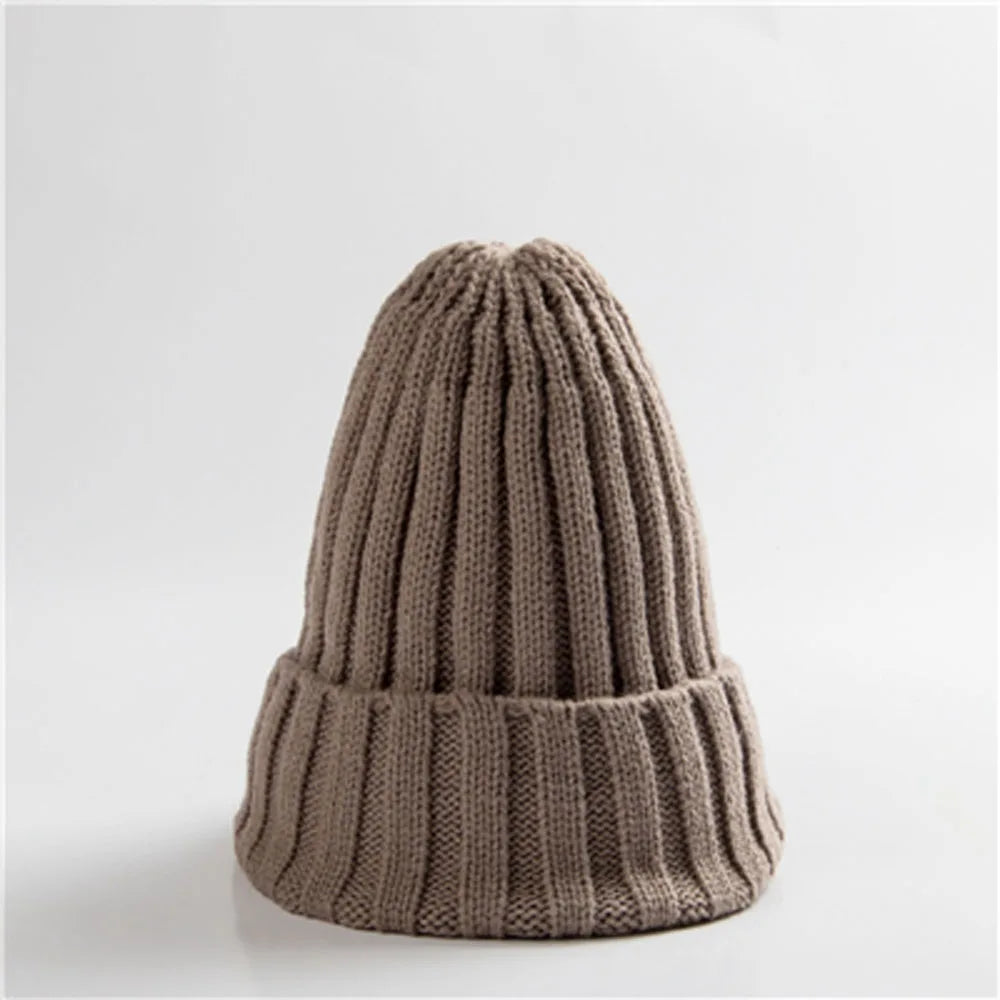 New Candy Colors Winter Women Knitted Hat Warm Soft Trendy Kpop Style Wool Beanie Elegant All-match Cap