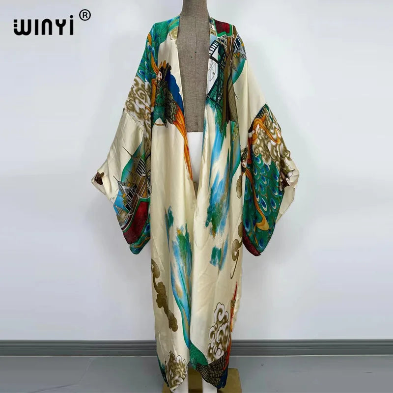 Europe WINYI new tunic bikini sweet lady pink boho Cardigan stitch Cocktail sexcy Boho Maxi Holiday Batwing Sleeve KIMONO mujer - Matrix Studios