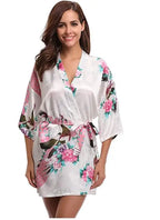 Brand Purple Female Printed Floral Kimono Dress Gown Chinese Style Silk Satin Robe Nightgown Flower S M L XL XXL XXXL - Matrix-studios.com