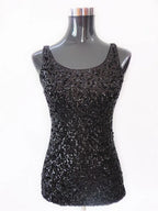 Womens Shine Glitter Sequin Embellished Sleeveless Vest Tank Tops Fashion Style Clothing For Cocktail Party Clubwear - Matrix-studios.com