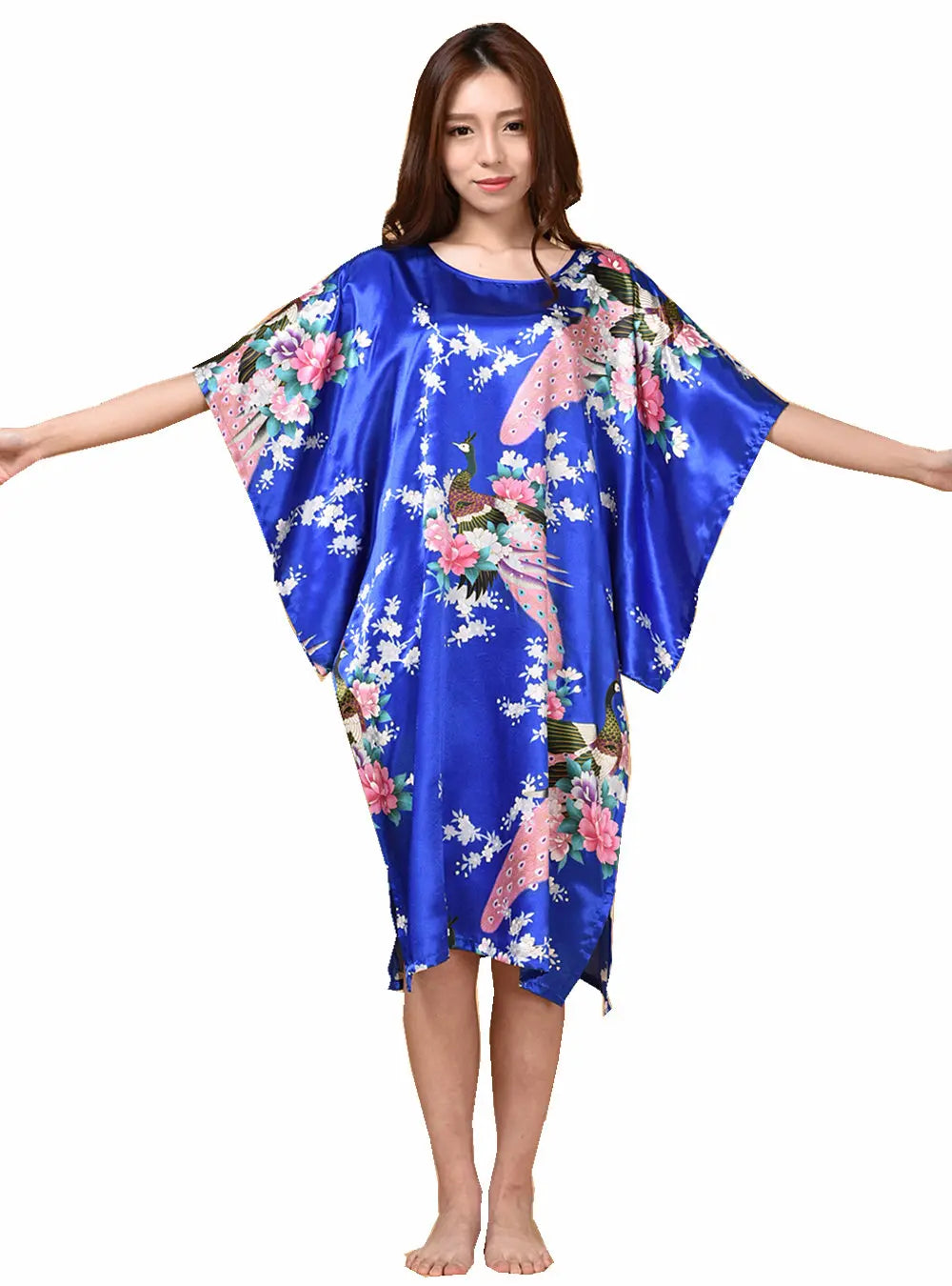Summer Women Nightgown Print Sleepwear Night Bath Dress Gown Satin Sleep Shirt Sexy Nightshirt Home Clothes Intimate Lingerie - Matrix-studios.com