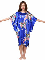 Summer Women Nightgown Print Sleepwear Night Bath Dress Gown Satin Sleep Shirt Sexy Nightshirt Home Clothes Intimate Lingerie - Matrix-studios.com