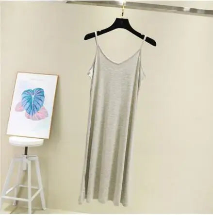 Spring Summer 2026 Woman Tank Dress Casual Modal Sexy Camisole Elastic Female Home Beach Dresses O-Neck Camis Sexy Dress - Matrix-studios.com