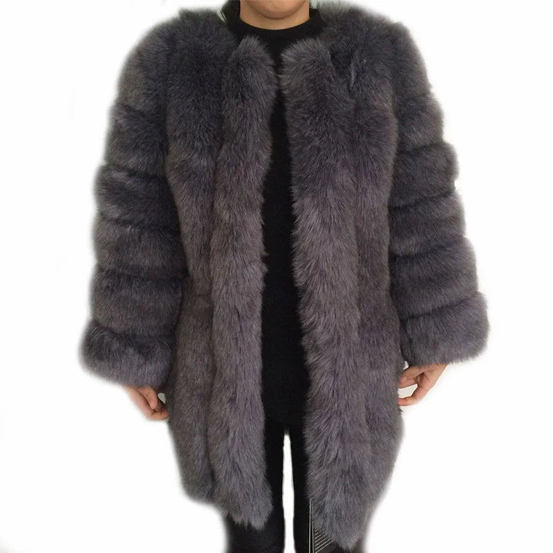 HJQJLJLS 2022 Winter New Fashion Women Long Faux Fur Coat Female Fuzzy Fur Coat Winter Thick Warm Fluffy Artificial Fur Jacket - Matrix Studios