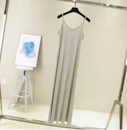 Spring Summer 2026 Woman Tank Dress Casual Modal Sexy Camisole Elastic Female Home Beach Dresses O-Neck Camis Sexy Dress - Matrix-studios.com