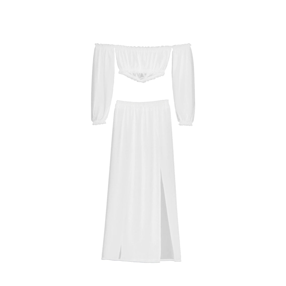NEW Women Beach 2pcs Bikini Cover-Ups Swimsuit Off Shoulder Top+High Waist Dresss Sexy Ladies Swimming Cover Up Bathing Suit - Matrix Studios