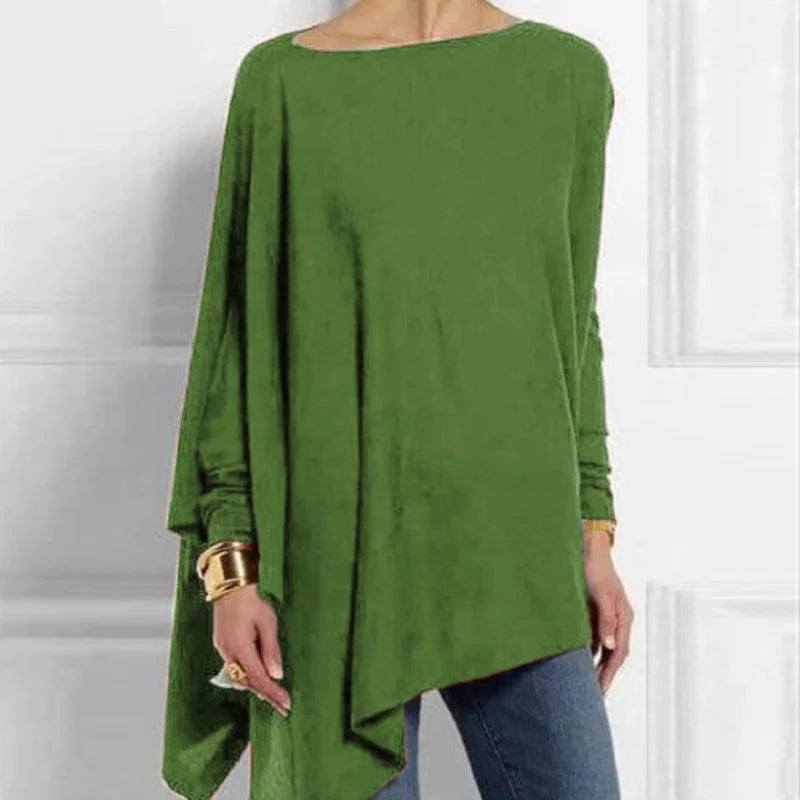 Cotton Irregular Women Blouses Shirt 2022 Autumn Female Solid Pullover Tops Casual O Neck Long Sleeve Blouse Ladies Tunic Blusas - Matrix-studios.com