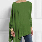 Cotton Irregular Women Blouses Shirt 2022 Autumn Female Solid Pullover Tops Casual O Neck Long Sleeve Blouse Ladies Tunic Blusas - Matrix-studios.com