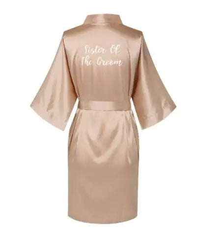Satin Silk Robes Plus Size Wedding BathRobe Bride Bridesmaid Dress Gown Women Clothing Sleepwear Maid of Honor Rose Gold - Matrix-studios.com