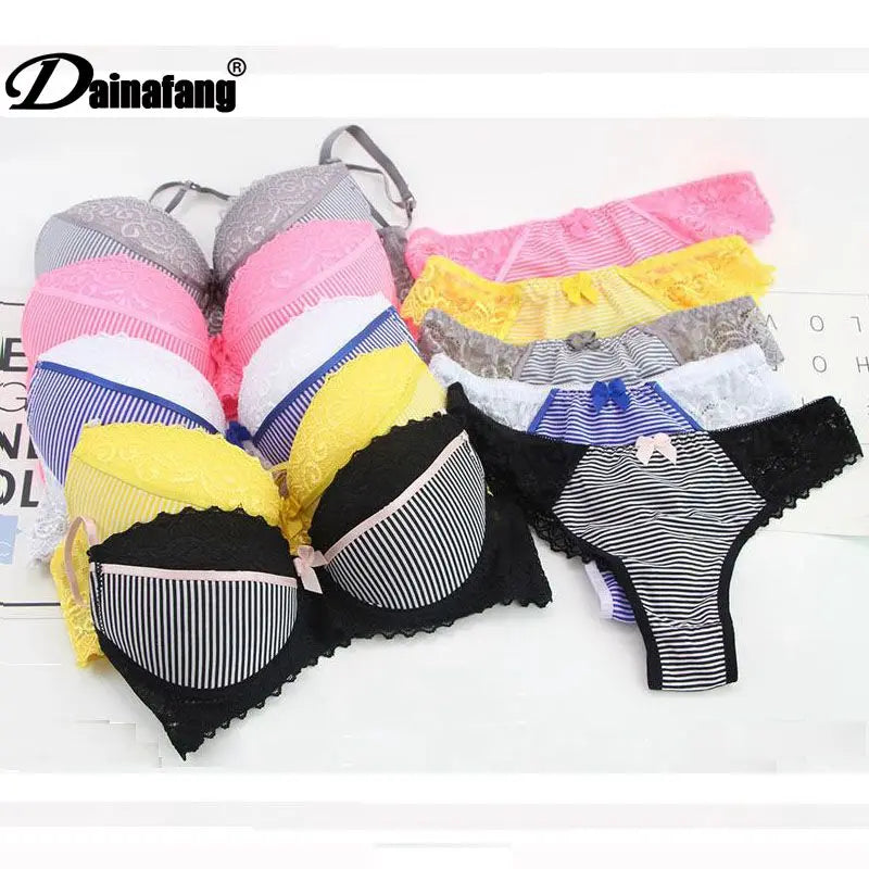 DaiNaFang Push Up Women Bras Set For Big Boops Sexy Lace Underwear Panties BCDE Cup Ladies Plus Size French Female Lingerie - Matrix-studios.com