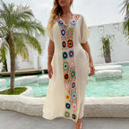 CROCHET BIKINI Women Beach Dress Cover-Ups Swimsuit Beachwear Bathing Suit Swim Cape For Woman Summer Tunic Saida Praia - Matrix Studios