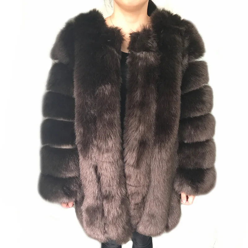 HJQJLJLS 2022 Winter New Fashion Women Long Faux Fur Coat Female Fuzzy Fur Coat Winter Thick Warm Fluffy Artificial Fur Jacket - Matrix Studios