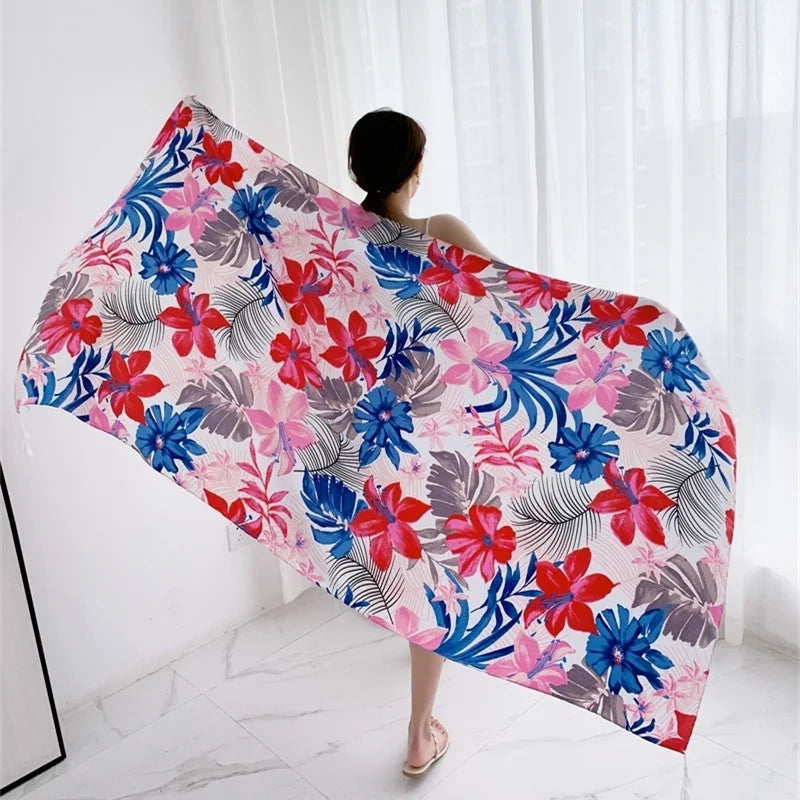 20 Styles 90x180cm Cotton Linen Summer Beach Dress Bikini Cover-ups Sarong Wrap Scarf Women Brazilian Swimsuit Bathing Cover Up - Matrix Studios