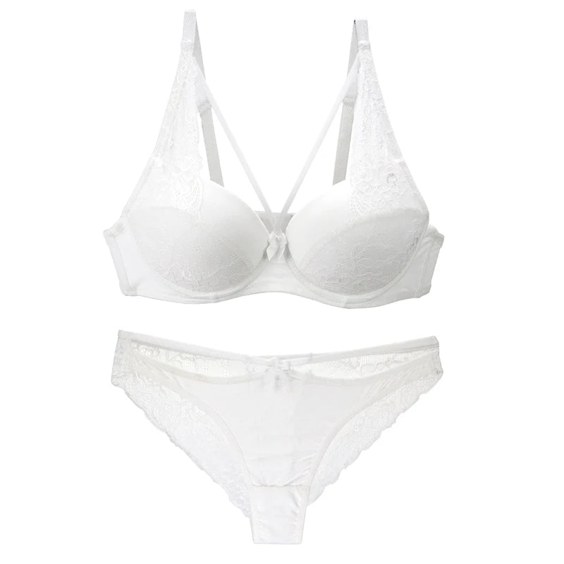 2021 New Sexy Women BCD Cup Bra Sets Lace Thong Hollow Out Underwear Panties Intimante Brief Female Girls Lingerie - Matrix-studios.com
