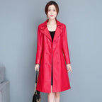 M-7XL Woman Sheepskin OverCoat Spring Autumn Winter 2026 Fashion Fur Collar Warm Thick Slim Long Sheep Leather Coat Female - Matrix Studios