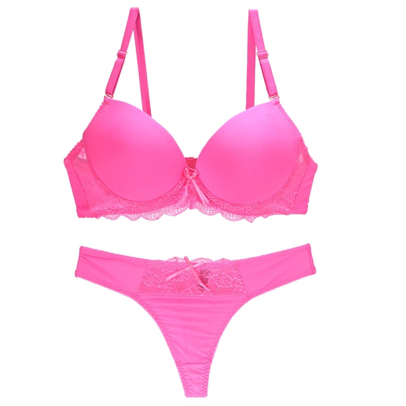 Nouvelle Seamless BCDE Cup Women Underwear Intimates Lace Thongs Lingerie Set Sexy Blue Pink Purple White Bra Panty - Matrix-studios.com