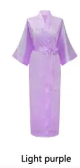 Plus Size S-XXXL Rayon Bathrobe Womens Kimono Satin Long Robe Sexy Lingerie Classic Nightgown Sleepwear with Belt - Matrix-studios.com