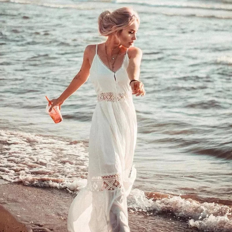 Bikini Cover Up Lace Hollow Crochet Swimsuit Beach Dress Women 2025 Summer Ladies Cover-Ups Bathing Suit Beach Wear Tunic - Matrix Studios