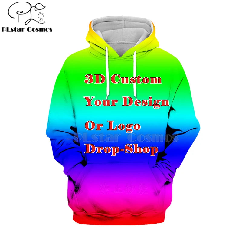 DIY Custom Full printing 3D Hoodies Create Design Photo/You Want Pattern Personalized Customized Zipper Sweatshirts oversize - Matrix Studios