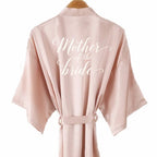 Champagne bathrobe bride satin-silk kimono women bridal party sister team mother shower sleepwear bridesmaid wedding short robes - Matrix-studios.com