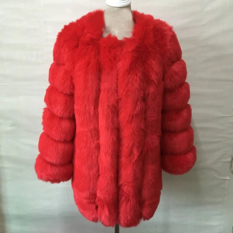 HJQJLJLS 2022 Winter New Fashion Women Long Faux Fur Coat Female Fuzzy Fur Coat Winter Thick Warm Fluffy Artificial Fur Jacket - Matrix Studios
