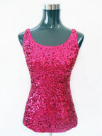 Womens Shine Glitter Sequin Embellished Sleeveless Vest Tank Tops Fashion Style Clothing For Cocktail Party Clubwear - Matrix-studios.com
