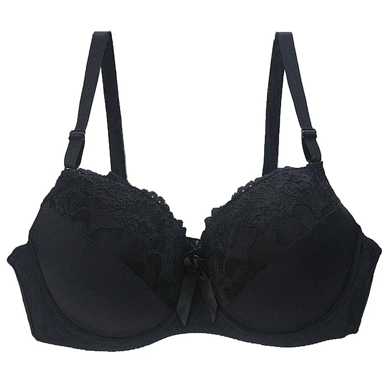 BCDE Cup Bras Sexy Lace Massage Ladies Push Up Brassiere Floral Female Lingerie Underwire Women Underwear - Matrix Studios