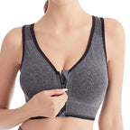 Women's Front Zipper Sports Bra Seamless Shockproof Breathable Fitness Brassiere No Underwire Running Bralette - Matrix Studios