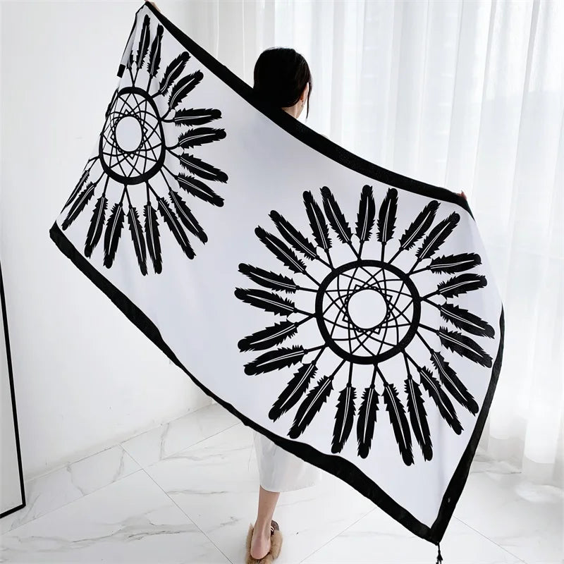 20 Styles 90x180cm Cotton Linen Summer Beach Dress Bikini Cover-ups Sarong Wrap Scarf Women Brazilian Swimsuit Bathing Cover Up - Matrix Studios