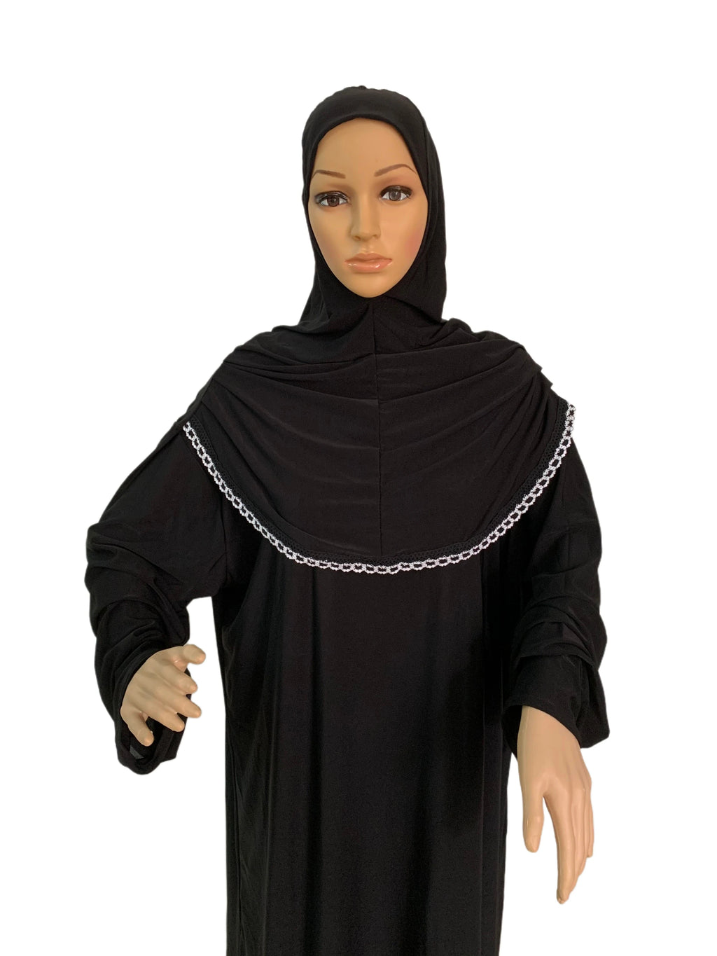 H118 Free size muslim dress with attached hijab pray khimar kaftan  burqa abaya robe hijab middle east clothing - Matrix-studios.com