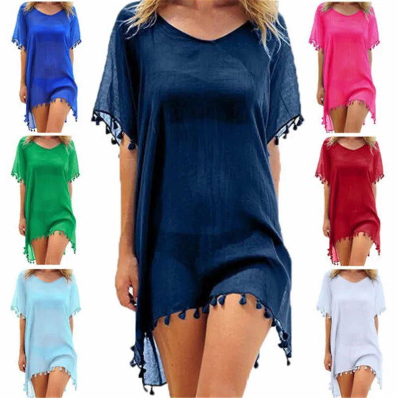 Women Beach Cover Up Lace Hollow Crochet Swimsuit Beach Dress Women 2025 Summer Cover-Ups Bathing Suit Ladies Beach Wear Tunic - Matrix Studios