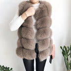 Women's High Quality Real Fox Fur Vest 100% Natural Real Fur 2019 Fashion Fur Coat Jacket Vest Genuine Leather Coat - Matrix Studios