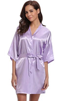 RB032 2018 New Silk Kimono Robe Bathrobe Women Silk Bridesmaid Robes Sexy Navy Blue Robes Satin Robe Ladies Dressing Gowns - Matrix-studios.com