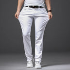Men White Jeans Fashion Casual Classic Style Slim Fit Soft Trousers Male Brand Advanced Stretch Pants - Matrix Studios