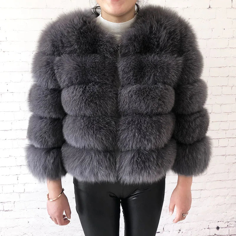 2026 New Style Real Fur Coat 100% Natural Fur Jacket Female Winter Warm Leather Fox Fur Coat High Quality Fur Vest - Matrix Studios