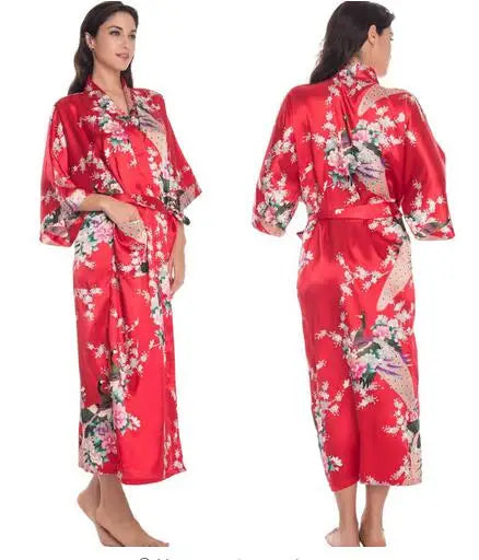 Silk Kimono Robe Bathrobe Women Satin Robe Silk Robes Night Sexy Robes Night Grow For Bridesmaid Summer Plus SizeS-XXXL 010412 - Matrix-studios.com
