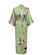 Plus Size XXXL Chinese Women Long Robe Print Flower Peacock Kimono Bathrobe Gown Bride Bridesmaid Wedding Robes Sexy Sleepwear - Matrix-studios.com