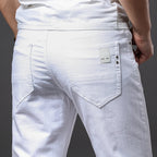Men White Jeans Fashion Casual Classic Style Slim Fit Soft Trousers Male Brand Advanced Stretch Pants - Matrix Studios