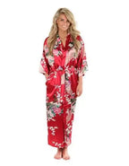 2015 Silk Bathrobe Women Satin Kimono Robes For Women Floral Robes Bridesmaids Long Kimono Robe Bride Silk Robe Dressing Gown - Matrix-studios.com