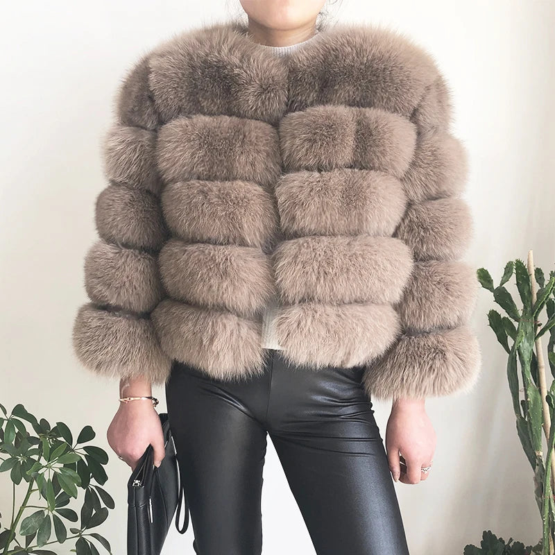 2026 New Style Real Fur Coat 100% Natural Fur Jacket Female Winter Warm Leather Fox Fur Coat High Quality Fur Vest - Matrix Studios