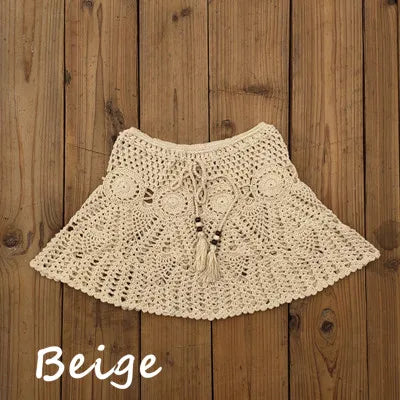 8 Color Hand Crochet Florens Skirt Women Sexy Beach cover up Skirt Boho Style elastic waistband - Matrix Studios
