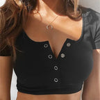 Women ladies Short Sleeve Crop top elegant Plain basic debardeur femme Tank Party bodycon bandage stretch Vest Tee tunique femme - Matrix-studios.com